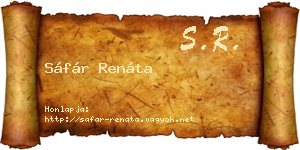 Sáfár Renáta névjegykártya